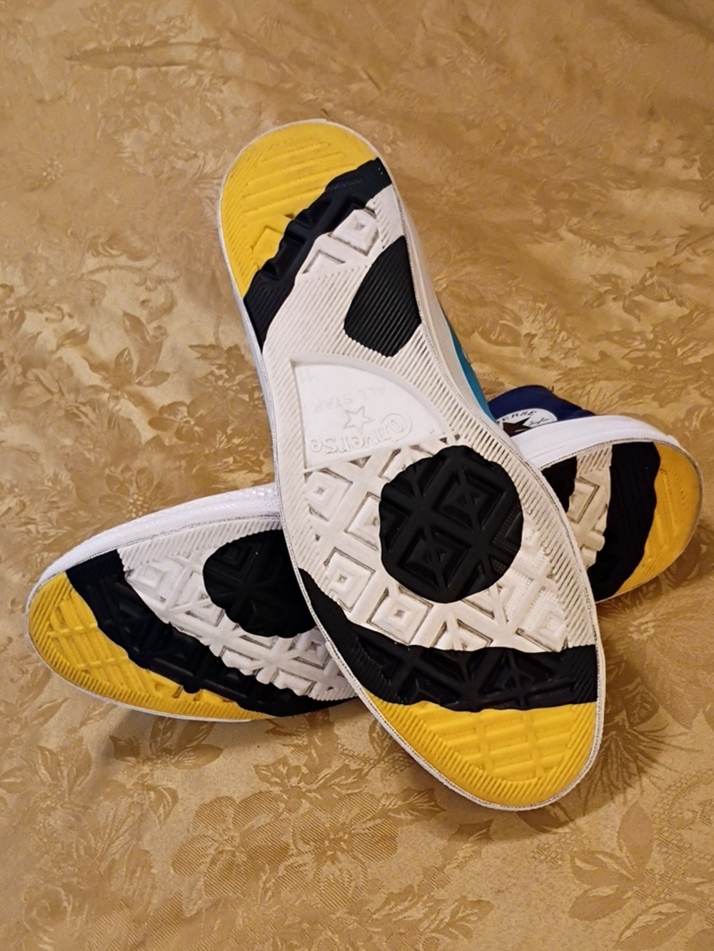 CONVERSE Multicolor High-Top Canvas  Yellow & Red & Blue Men's 11.0 Women's 13.0 - Picture 10 of 10